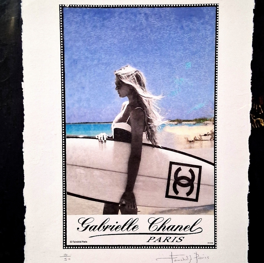 Gabrielle Chanel, Paris, Surfer Girl, Ltd. Ed. Print, By Fairchild Paris